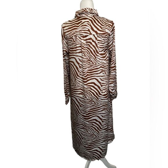 SEN Zebra Long Shirt Dress Small - Picture 3 of 6